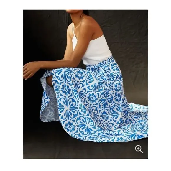 Anthropologie | Hutch Printed Wrap Maxi Skirt | Size: Small | Color: Dark Blue - Picture 3 of 5